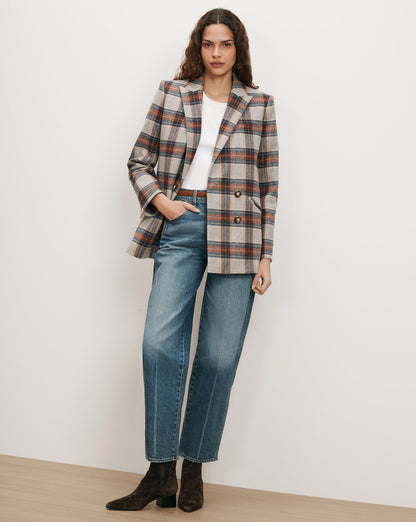 Oria Plaid Dickey Jacket in Heather Grey Multi - Veronica Beard Latest