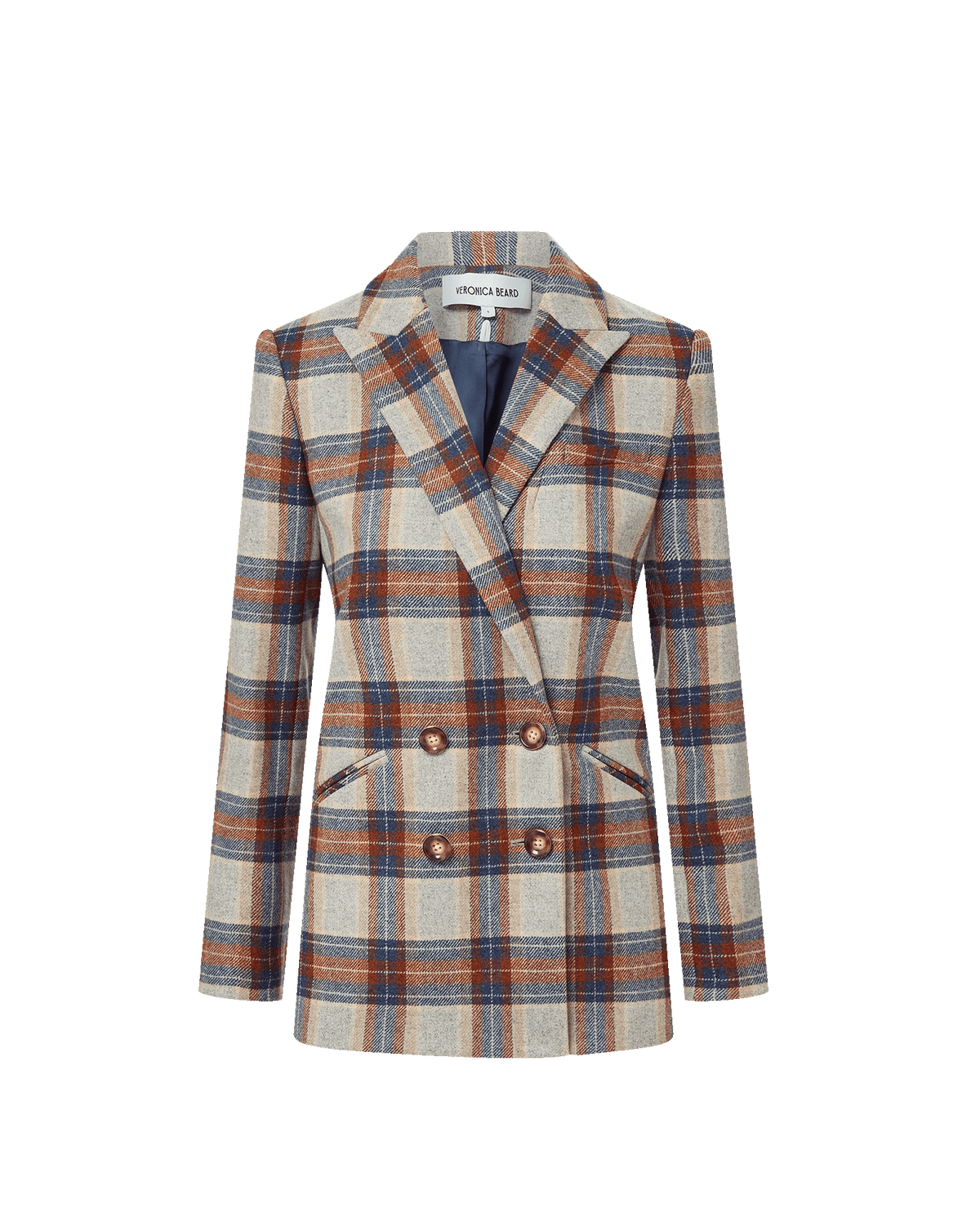 Oria Plaid Dickey Jacket in Heather Grey Multi - Veronica Beard Latest
