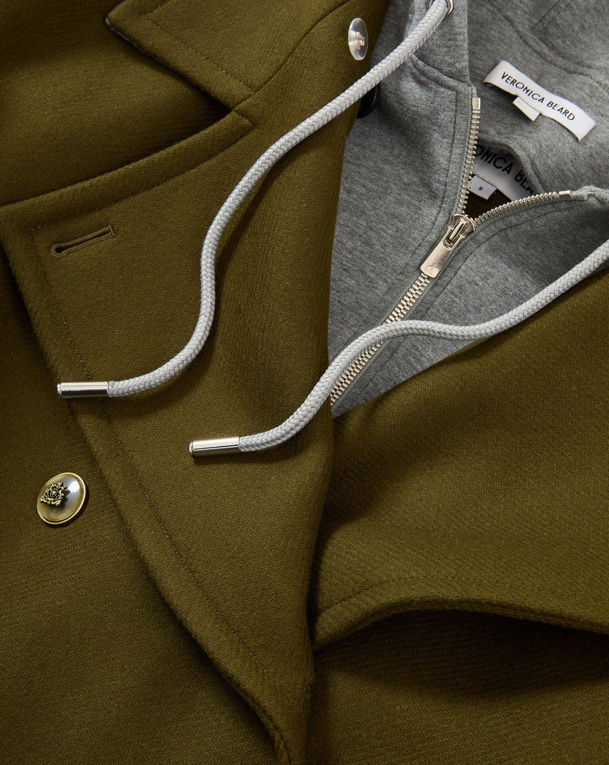 Franklin Dickey Coat in Green Wool Twill - Veronica Beard Trending