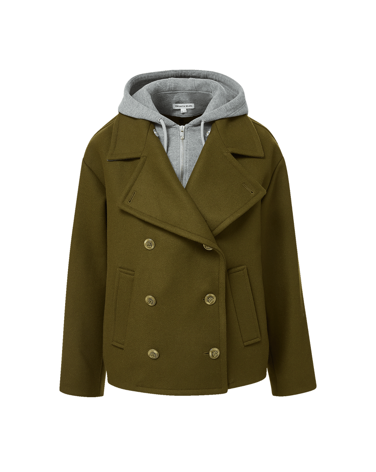 Franklin Dickey Coat in Green Wool Twill - Veronica Beard Trending