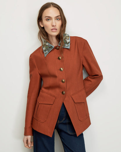 Laramie Dickey Jacket in Rust Red - Veronica Beard Featured