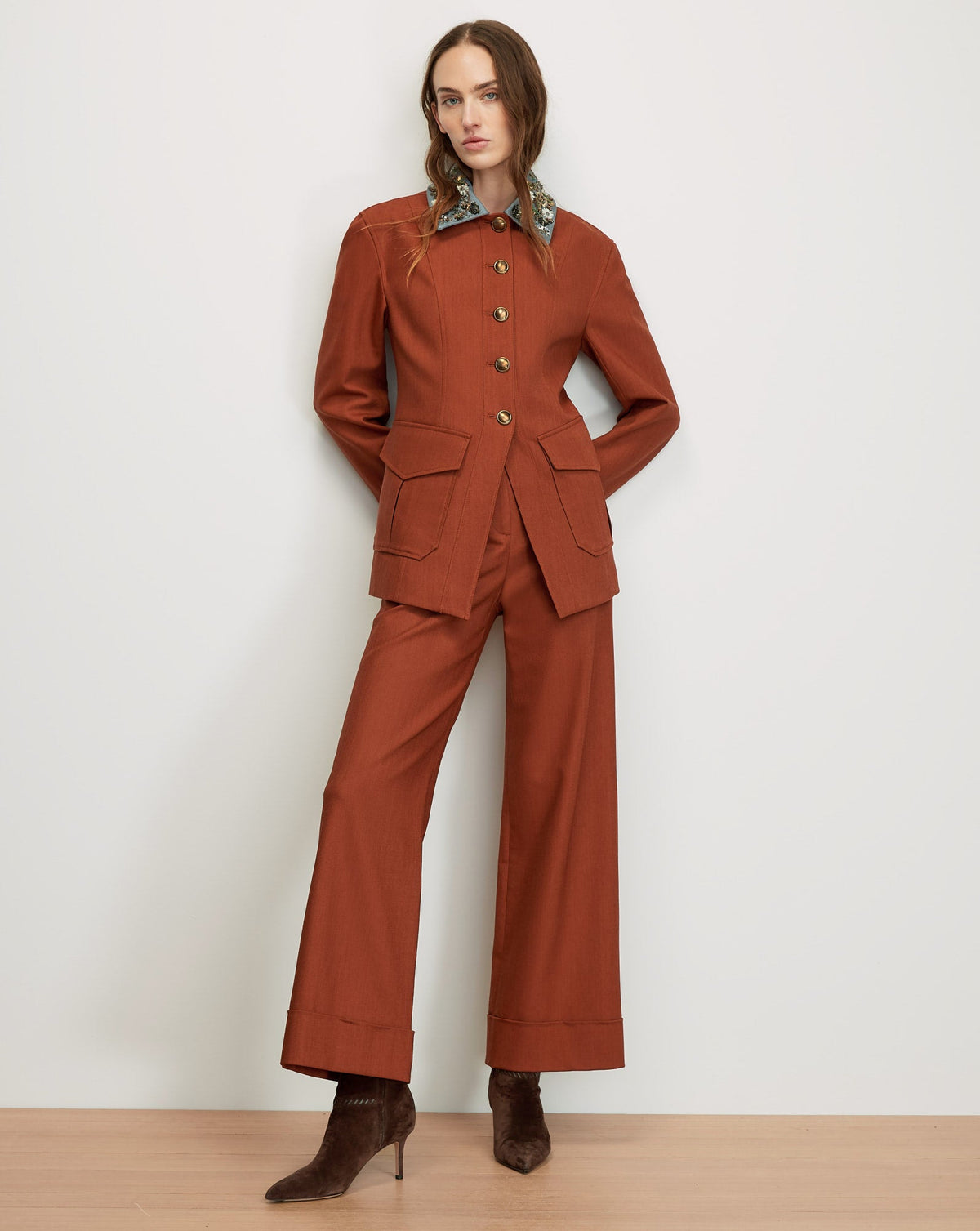 Laramie Dickey Jacket in Rust Red - Veronica Beard Featured