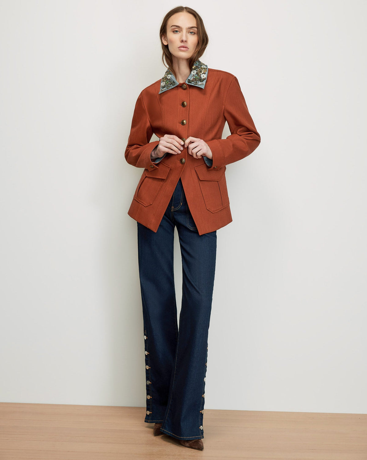 Laramie Dickey Jacket in Rust Red - Veronica Beard Featured