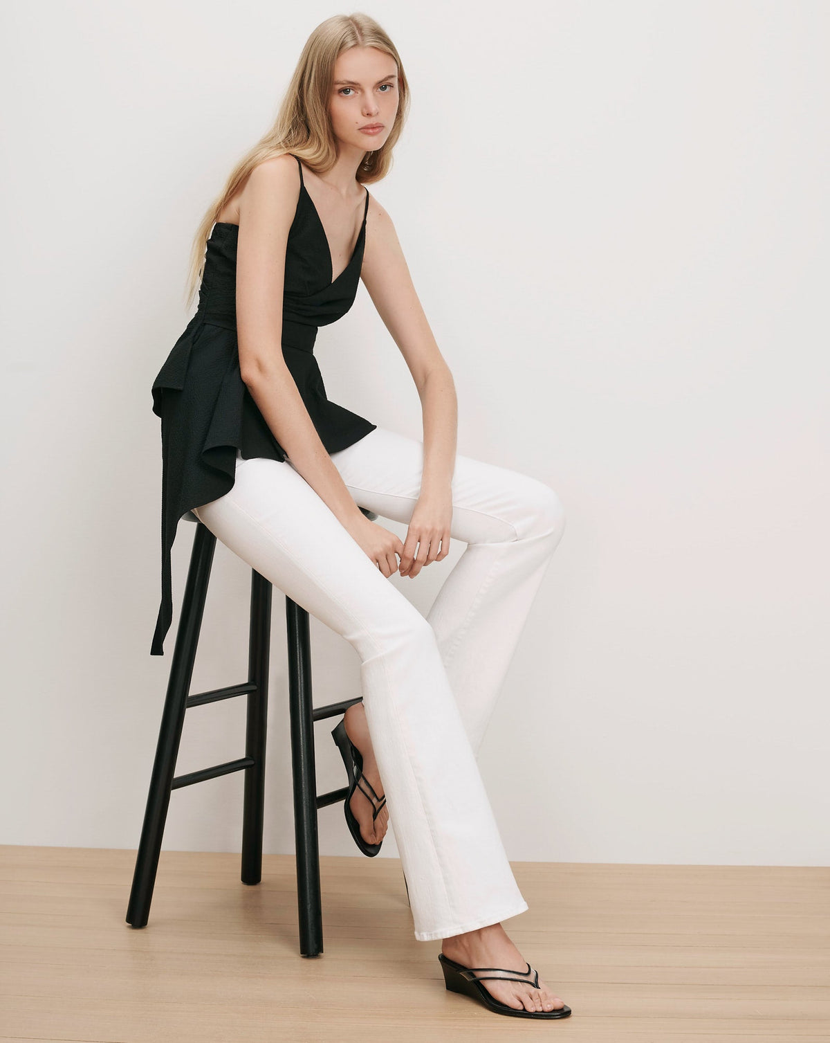 Beverly Skinny Flared White Jeans - Veronica Beard Essential