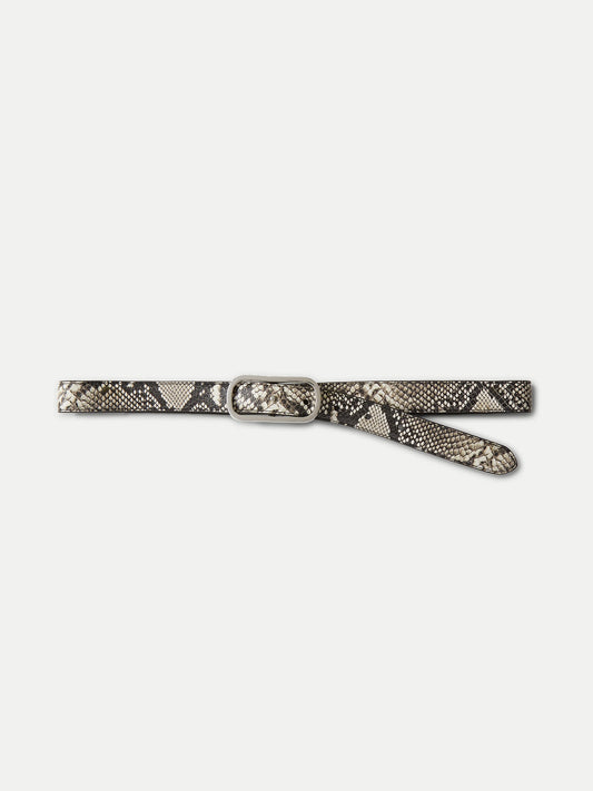 Snake-Embossed Loop Belt in Grey & Black - Veronica Beard Exclusive