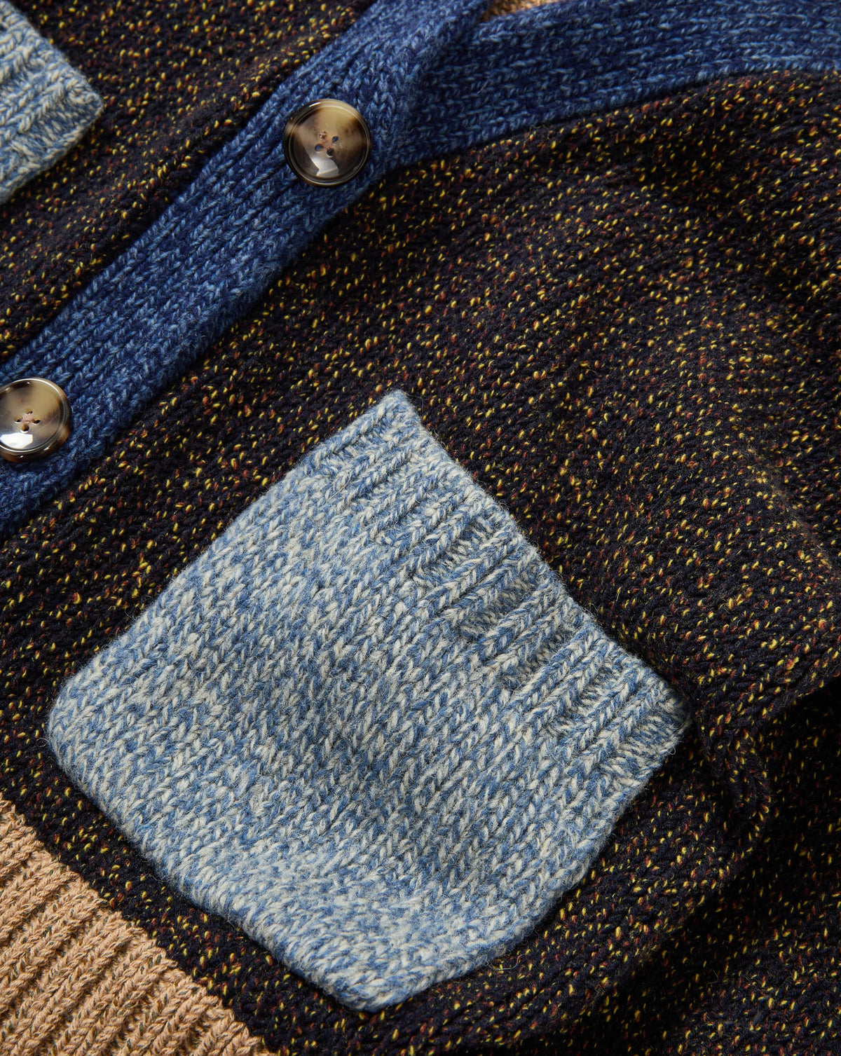 Josiane Color-Block Cardigan in Black & Blue - Veronica Beard Value