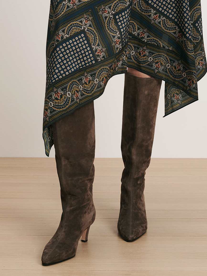 Aisla Mid-Heel Boot in Espresso - Veronica Beard Best Price