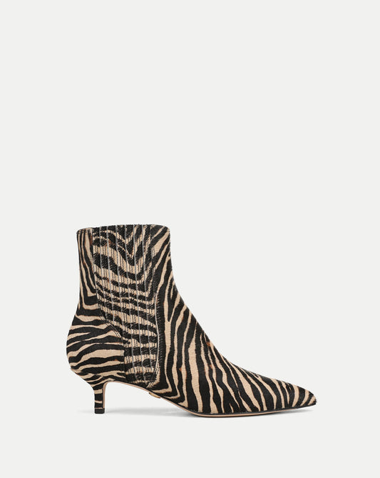 Lisa Kitten-Heel Ankle Boot in Zebra - Veronica Beard Recommended