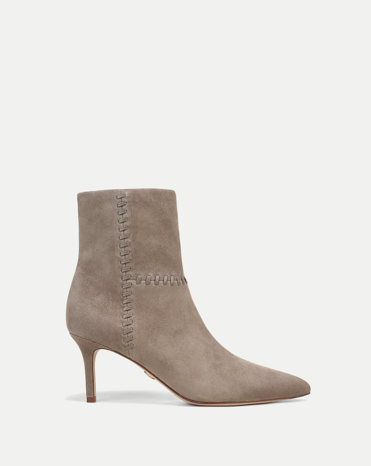 Lisa Whipstitch Mid-Heel Ankle Boot in Bark - Veronica Beard Premium