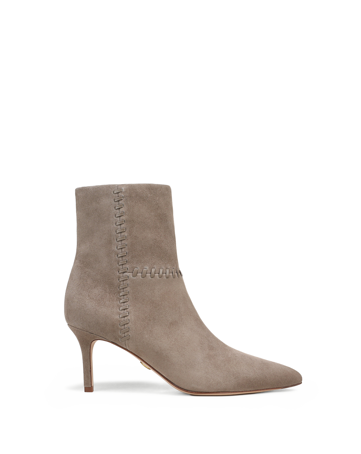 Lisa Whipstitch Mid-Heel Ankle Boot in Bark - Veronica Beard Premium