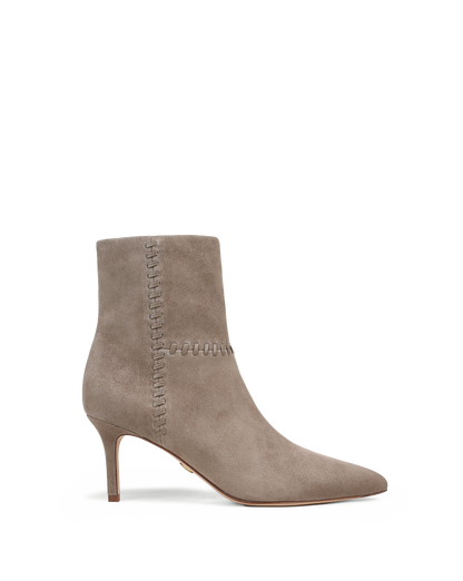 Lisa Whipstitch Mid-Heel Ankle Boot in Bark - Veronica Beard Premium