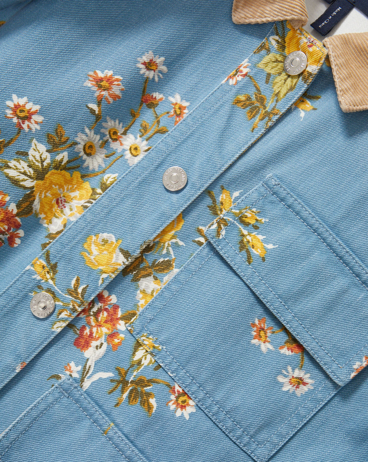 Leighton Floral Denim Jacket in Garden Bouquet - Veronica Beard Quality