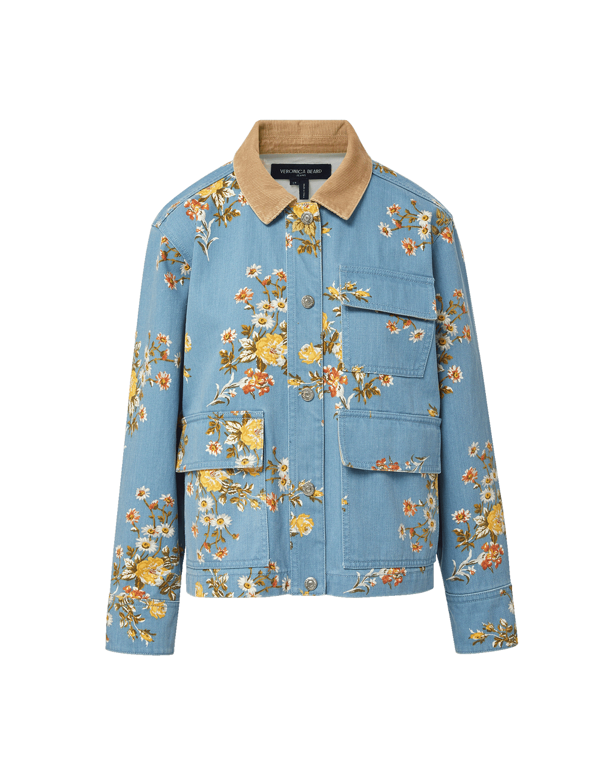 Leighton Floral Denim Jacket in Garden Bouquet - Veronica Beard Quality