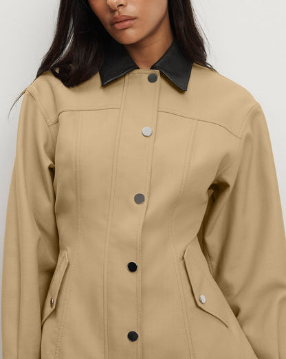 Talla Peplum Jacket in Tan Sand - Veronica Beard Latest