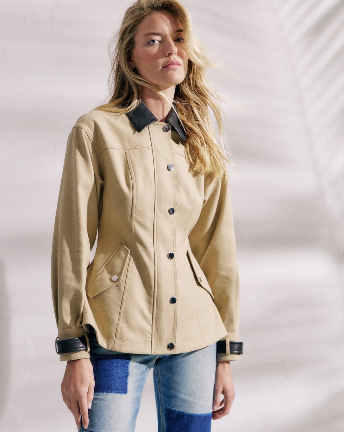 Talla Peplum Jacket in Tan Sand - Veronica Beard Latest
