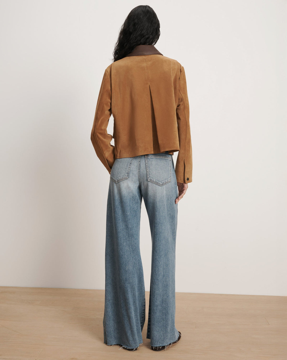 Walters Suede Cropped Jacket in Whisky - Veronica Beard Trusted