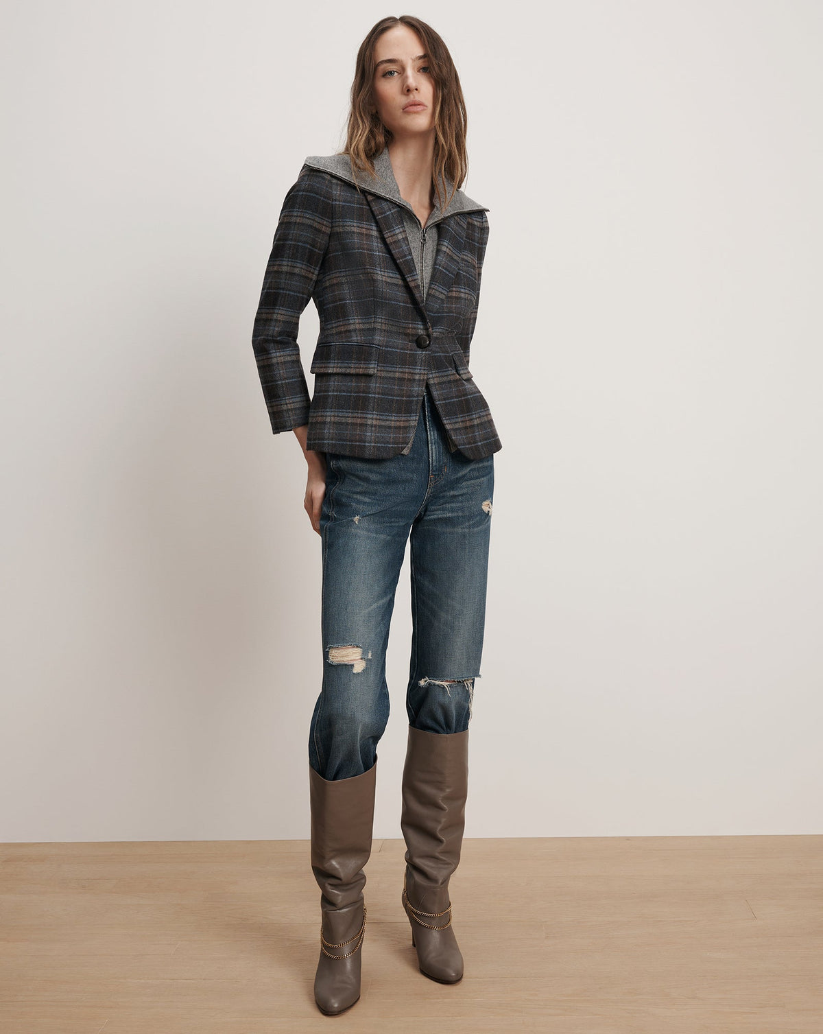 Beach Cashmere Dickey in Medium Heather Grey - Veronica Beard Discount