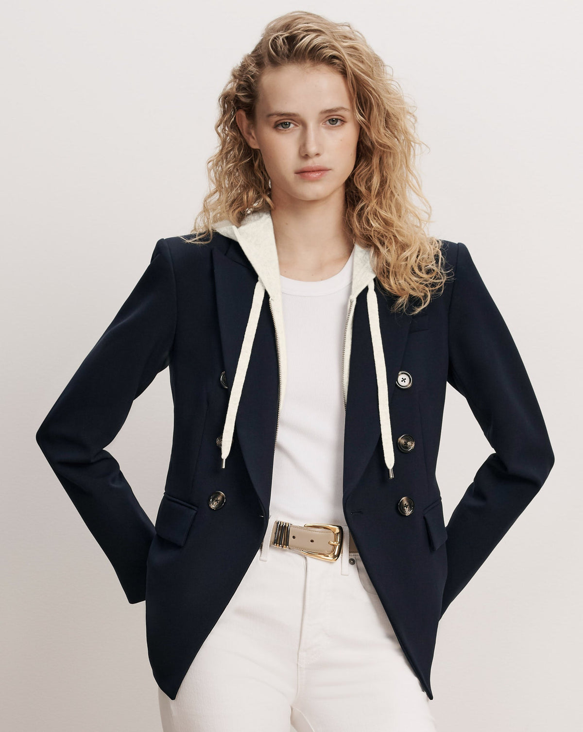 Cashmere Hoodie Dickey in Ivory - Veronica Beard Everyday