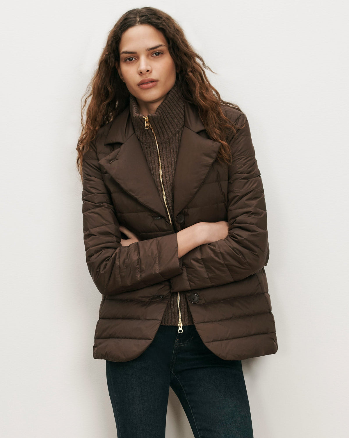Turtleneck Dickey Insert in Espresso Dark Brown - Veronica Beard Recommended