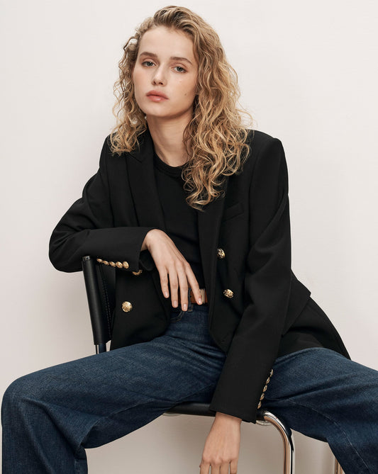 Miller Dickey Jacket in Black/Gold - Veronica Beard Featured