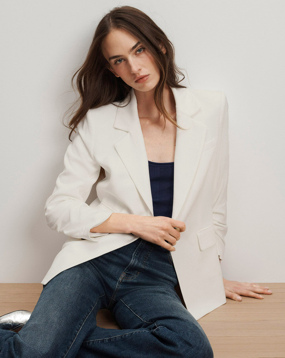 Battista Dickey Jacket in Dove White - Veronica Beard Hot Sale