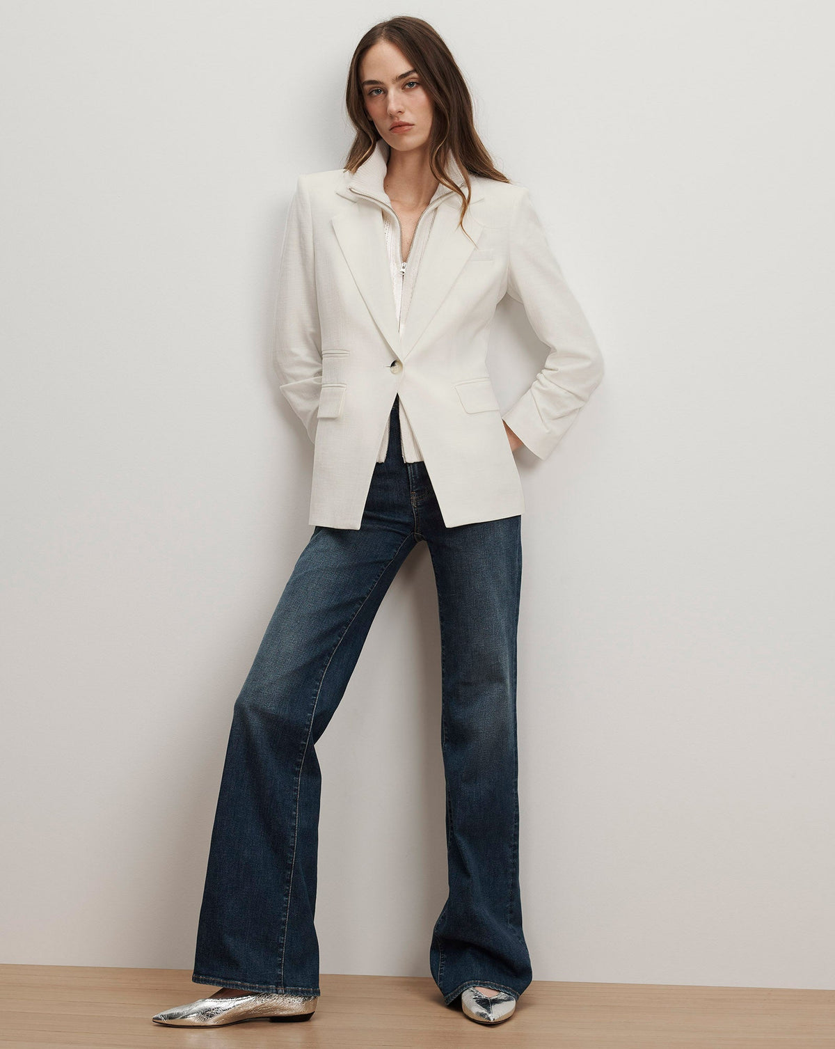 Battista Dickey Jacket in Dove White - Veronica Beard Hot Sale