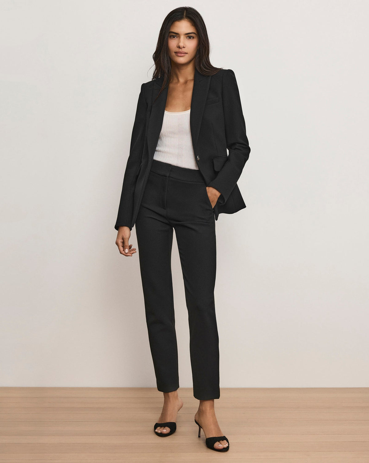 Miller Single-Breasted Dickey Jacket Blazer in Black - Veronica Beard Best Seller