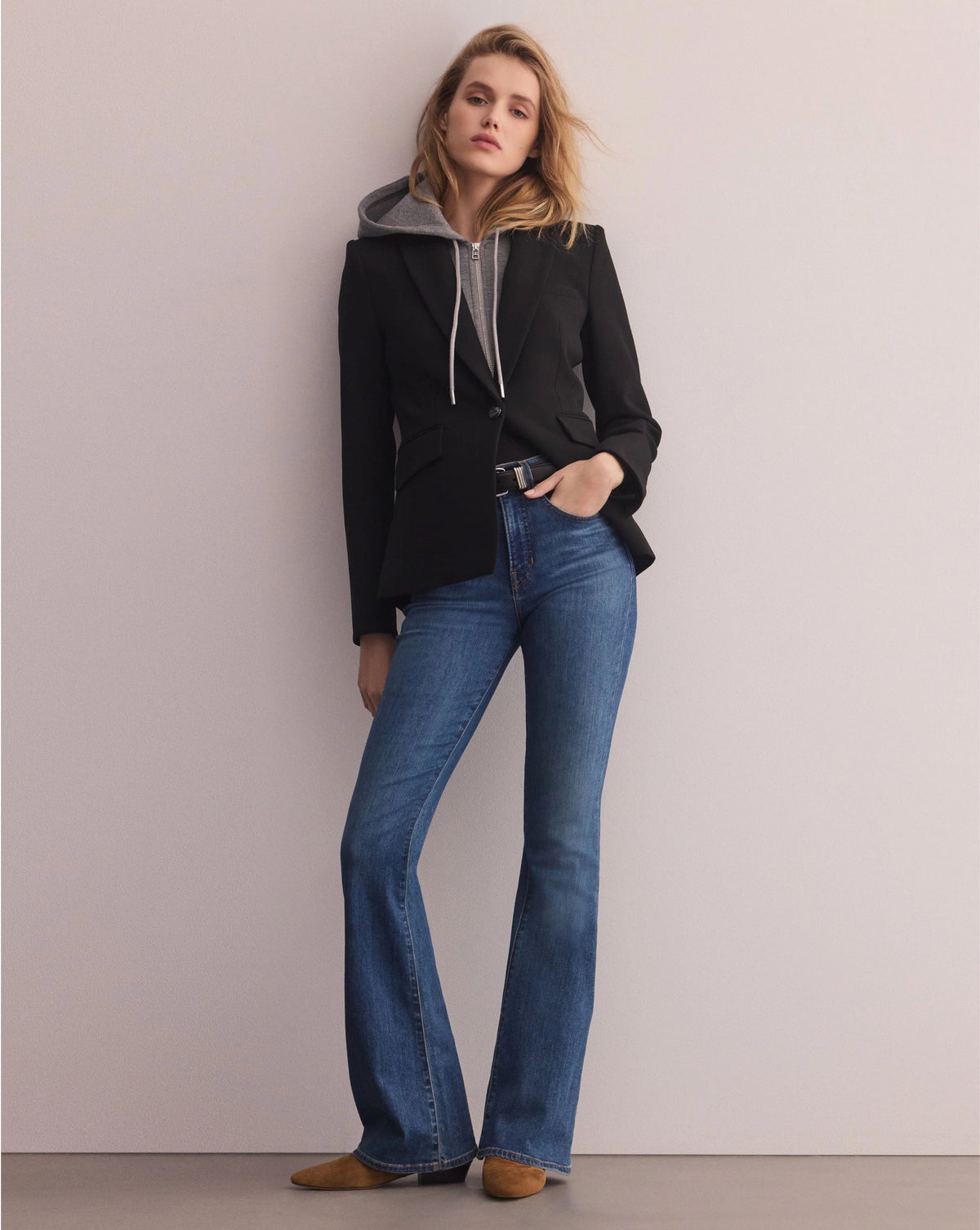Miller Single-Breasted Dickey Jacket Blazer in Black - Veronica Beard Best Seller