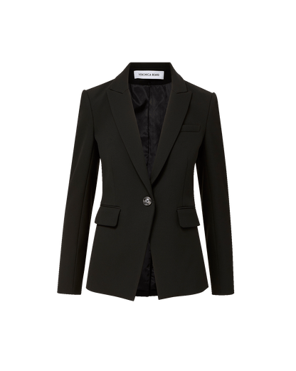 Miller Single-Breasted Dickey Jacket Blazer in Black - Veronica Beard Best Seller
