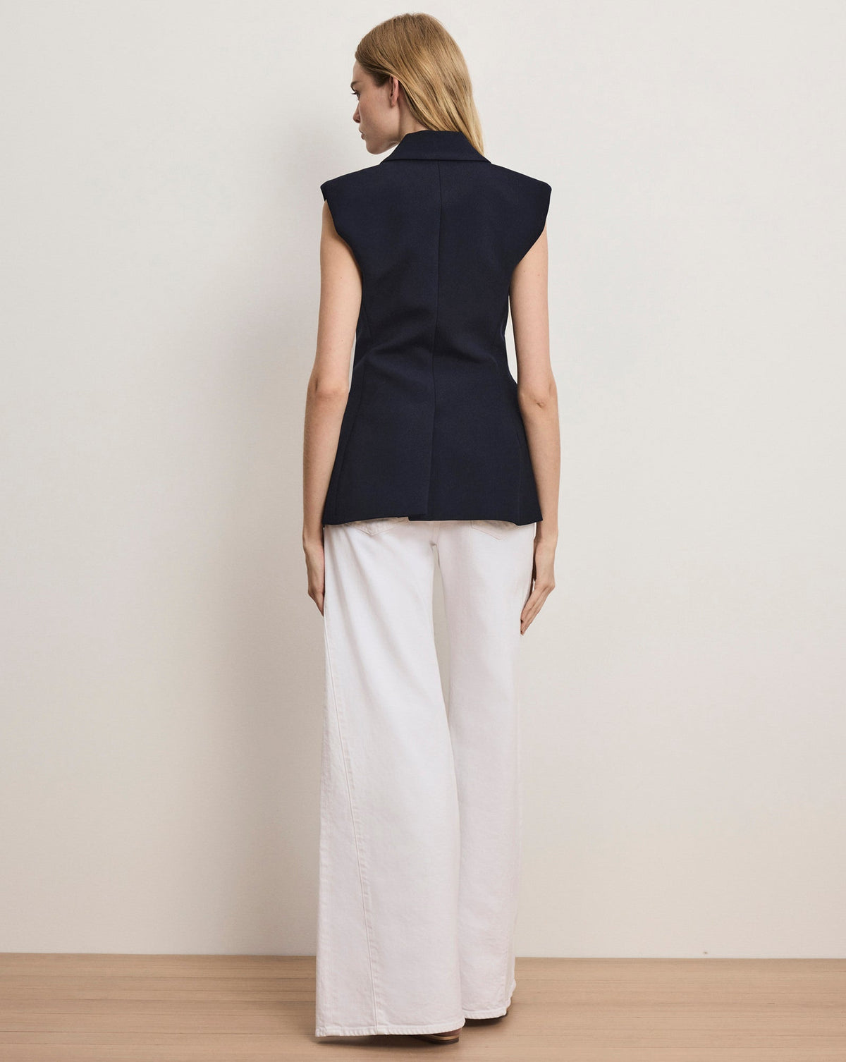 Ciel Tailored Vest in Navy - Veronica Beard Popular