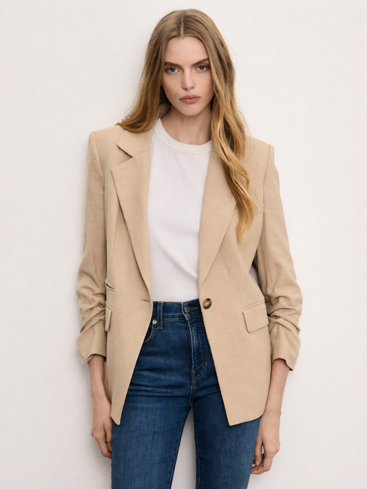 Battista Dickey Jacket in Stone Khaki - Veronica Beard Featured