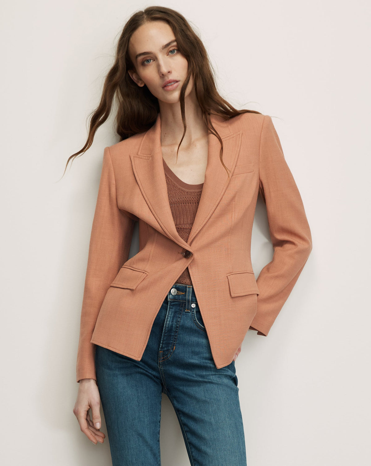 Isaac Dickey Jacket in Chai Pink - Veronica Beard Customer Favorite