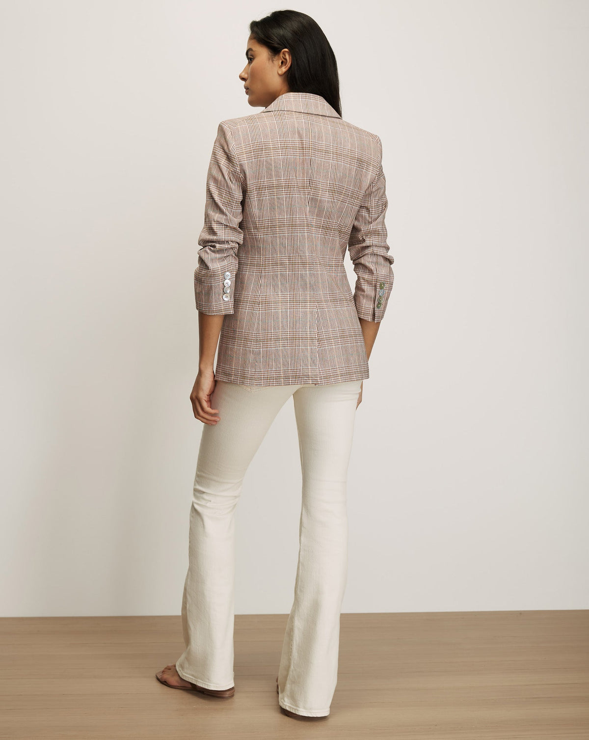 Clayton Plaid Dickey Jacket in Beige Raisin Multi - Veronica Beard Hot Sale