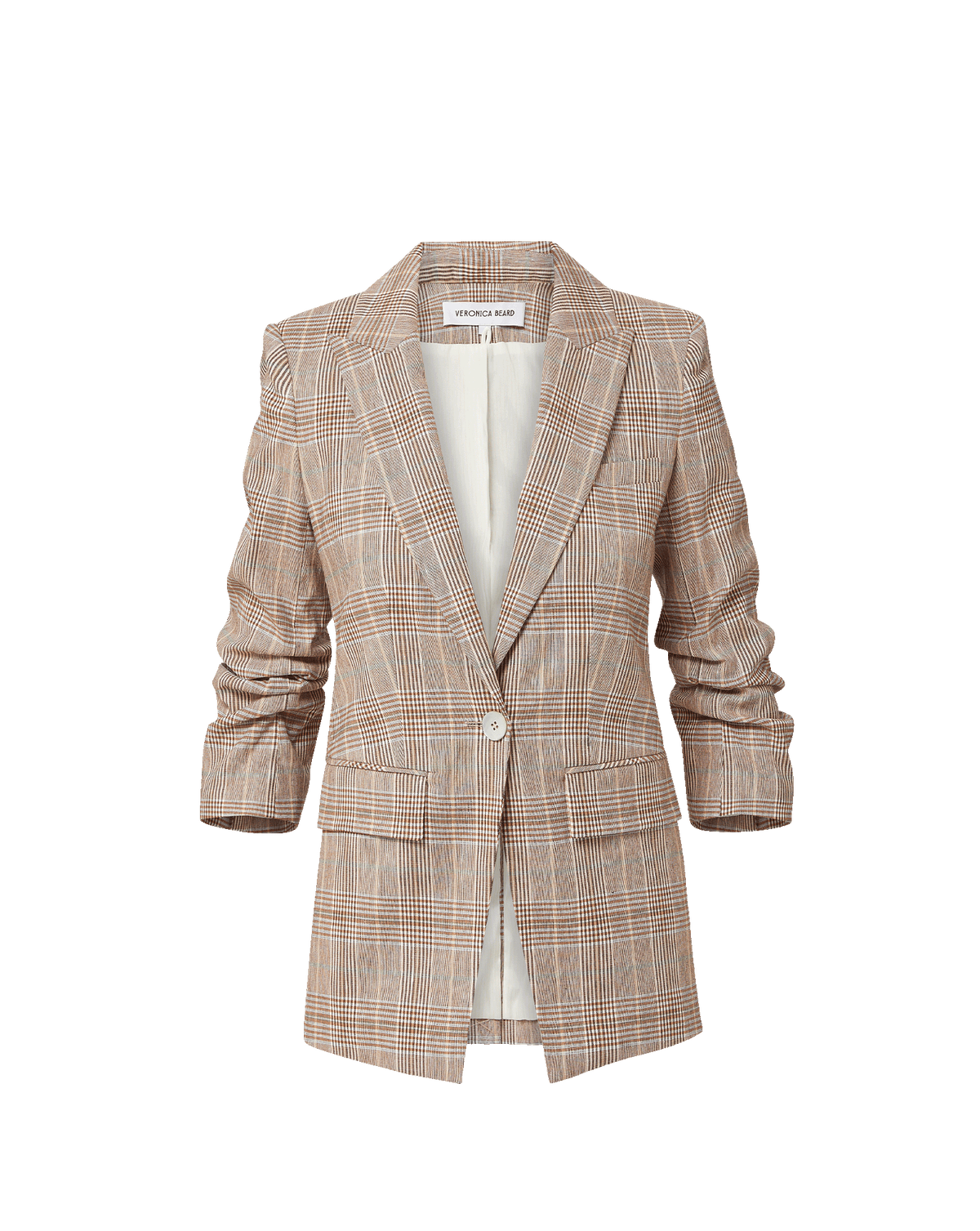 Clayton Plaid Dickey Jacket in Beige Raisin Multi - Veronica Beard Hot Sale