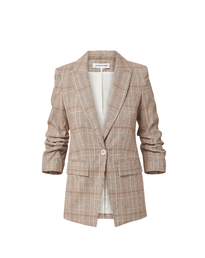 Clayton Plaid Dickey Jacket in Beige Raisin Multi - Veronica Beard Hot Sale