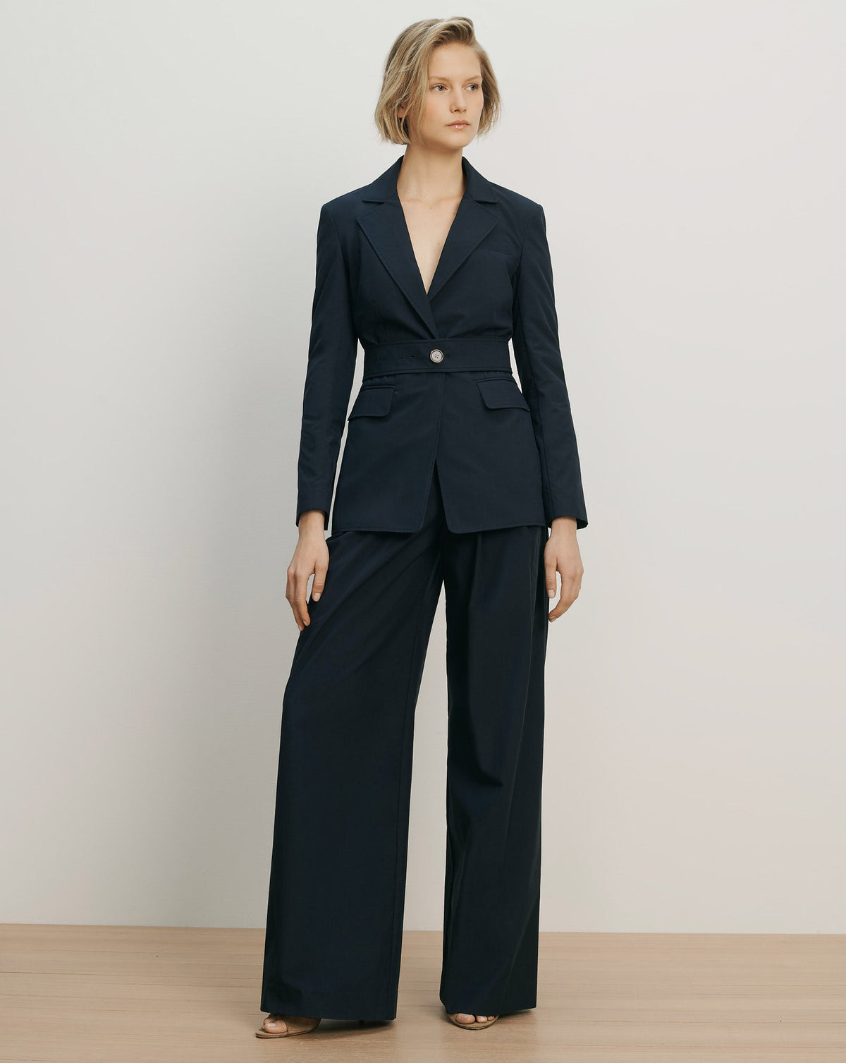 Howard Belted Jacket in Navy - Veronica Beard Best Seller