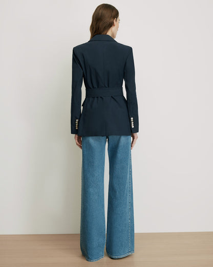 Howard Belted Jacket in Navy - Veronica Beard Best Seller