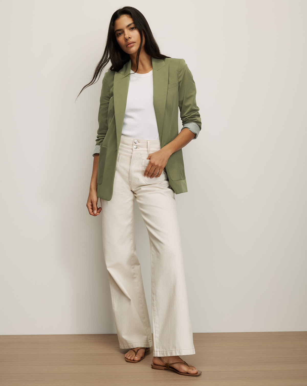 McAllin Dickey Jacket in Stone Army Green - Veronica Beard Quality