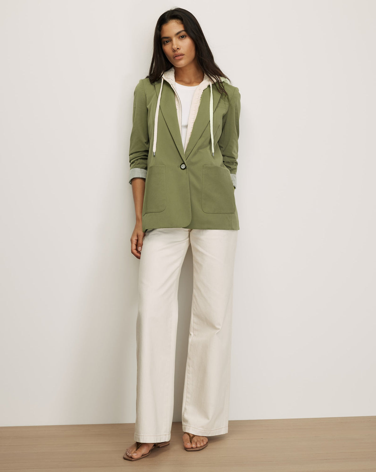 McAllin Dickey Jacket in Stone Army Green - Veronica Beard Quality