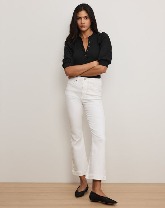 Carson Kick-Flare Jean | Extended in White - Veronica Beard Essential