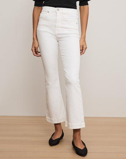 Carson Kick-Flare Jean | Extended in White - Veronica Beard Essential