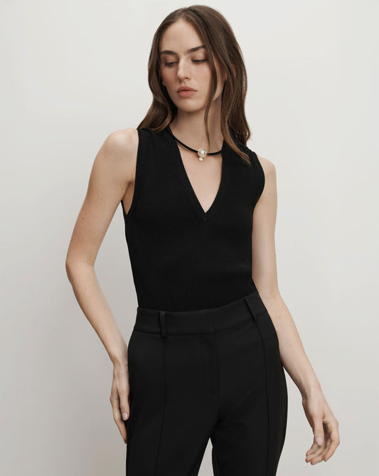 Sid Knit Tank Top in Black - Veronica Beard Everyday