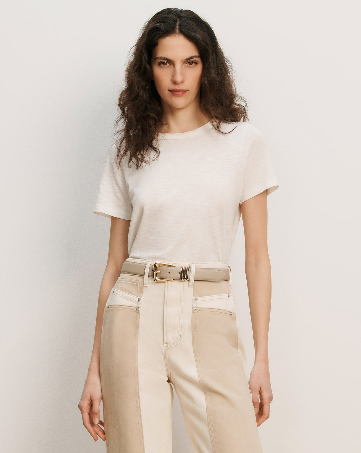 Carla Crewneck T-Shirt in White - Veronica Beard Value