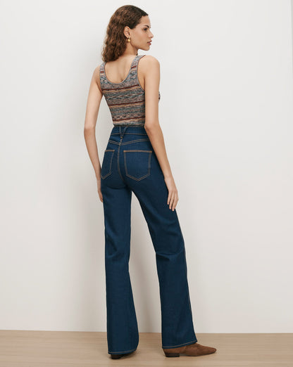 Sandra Knit Tank Top in Rust Multi-Color - Veronica Beard Sale