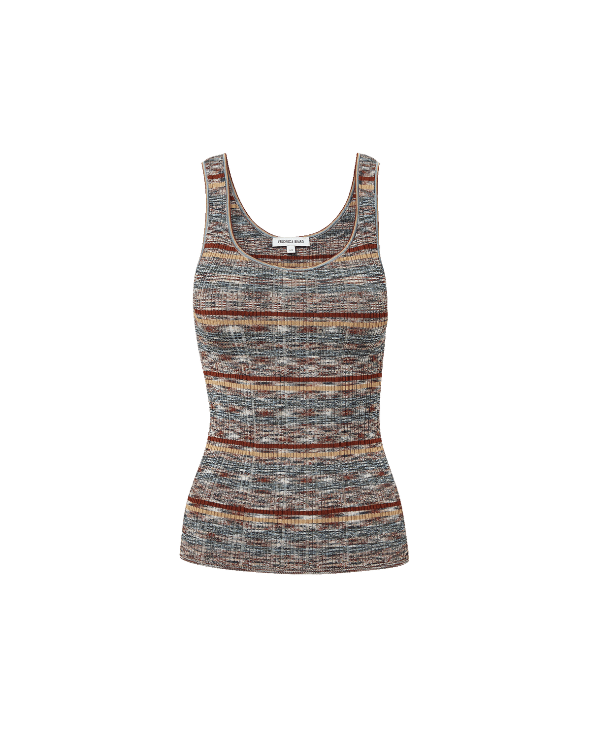 Sandra Knit Tank Top in Rust Multi-Color - Veronica Beard Sale