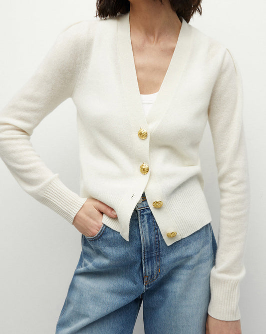 Solene Cashmere Cardigan in Ivory - Veronica Beard Recommended