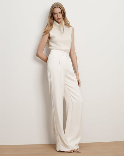Mazzy Brushed Cashmere Sleeveless Sweater in Ivory - Veronica Beard Recommended