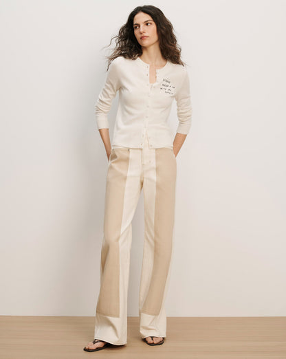 Daro Embroidered Cashmere Cardigan in Ivory - Veronica Beard New