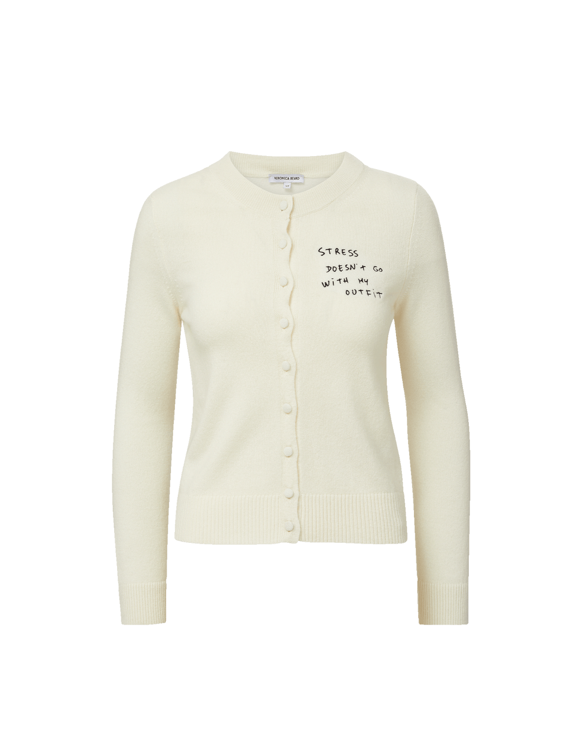 Daro Embroidered Cashmere Cardigan in Ivory - Veronica Beard New