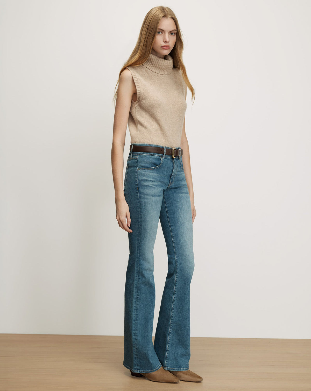 Mazzy Cashmere Sleeveless Sweater in Oatmeal - Veronica Beard Deals